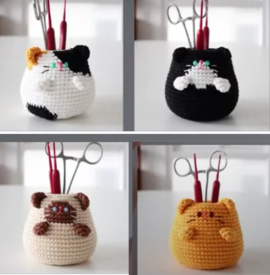 PORTA FERRAMENTA GATO GORDO AMIGURUMI