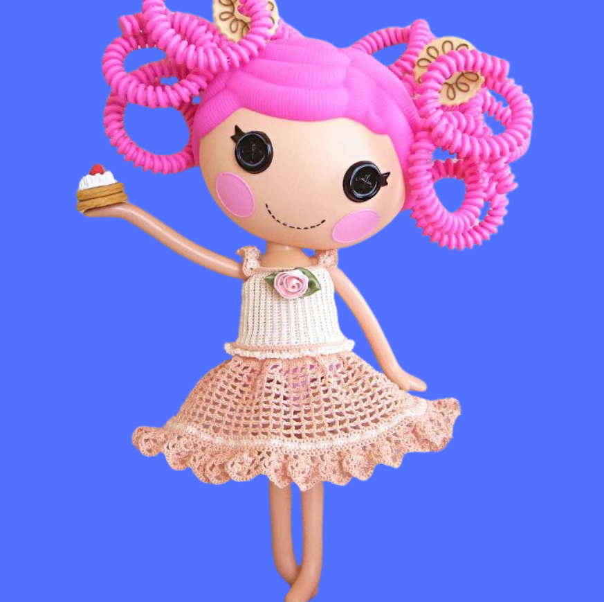 Vestido de Crochê para Boneca Lalaloopsy